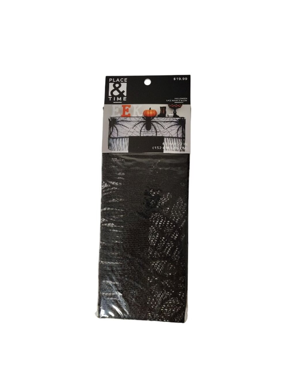 Place and Time 60 X 22 inches Halloween Polyester Lace Mantle Scarf